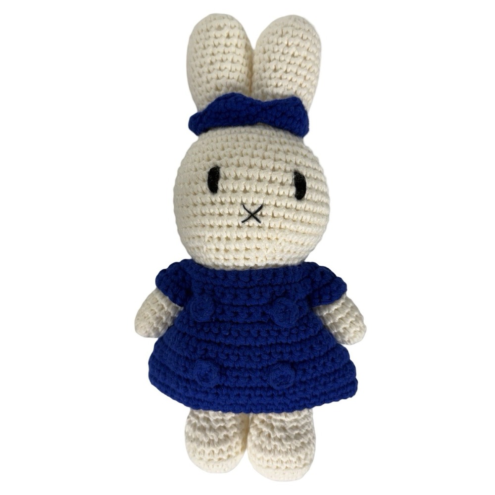 Just Dutch Miffy Queen in Blue Dress Roleplay Crochet Doll Organic Cotton EUC